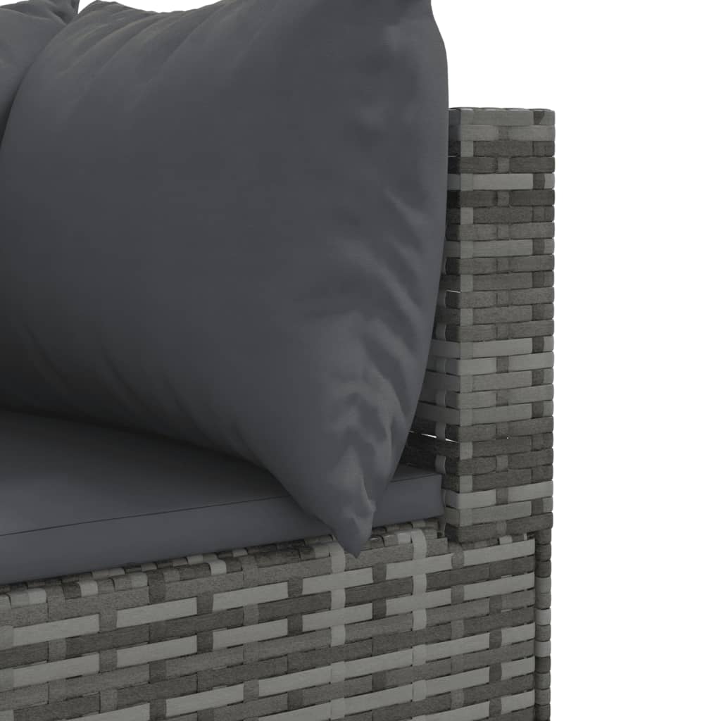 vidaXL 10-Piece Lounge Set with Cushions Poly Rattan Black