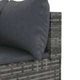 vidaXL 10-Piece Lounge Set with Cushions Poly Rattan Black