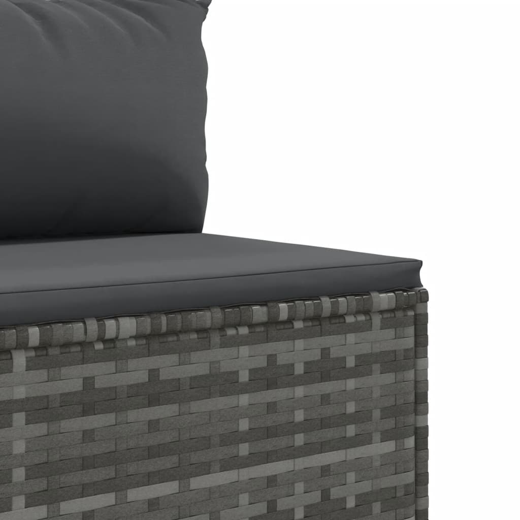 vidaXL 10-Piece Lounge Set with Cushions Poly Rattan Black