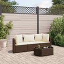 vidaXL 4-Piece Lounge Set with Cushions Poly Rattan Black