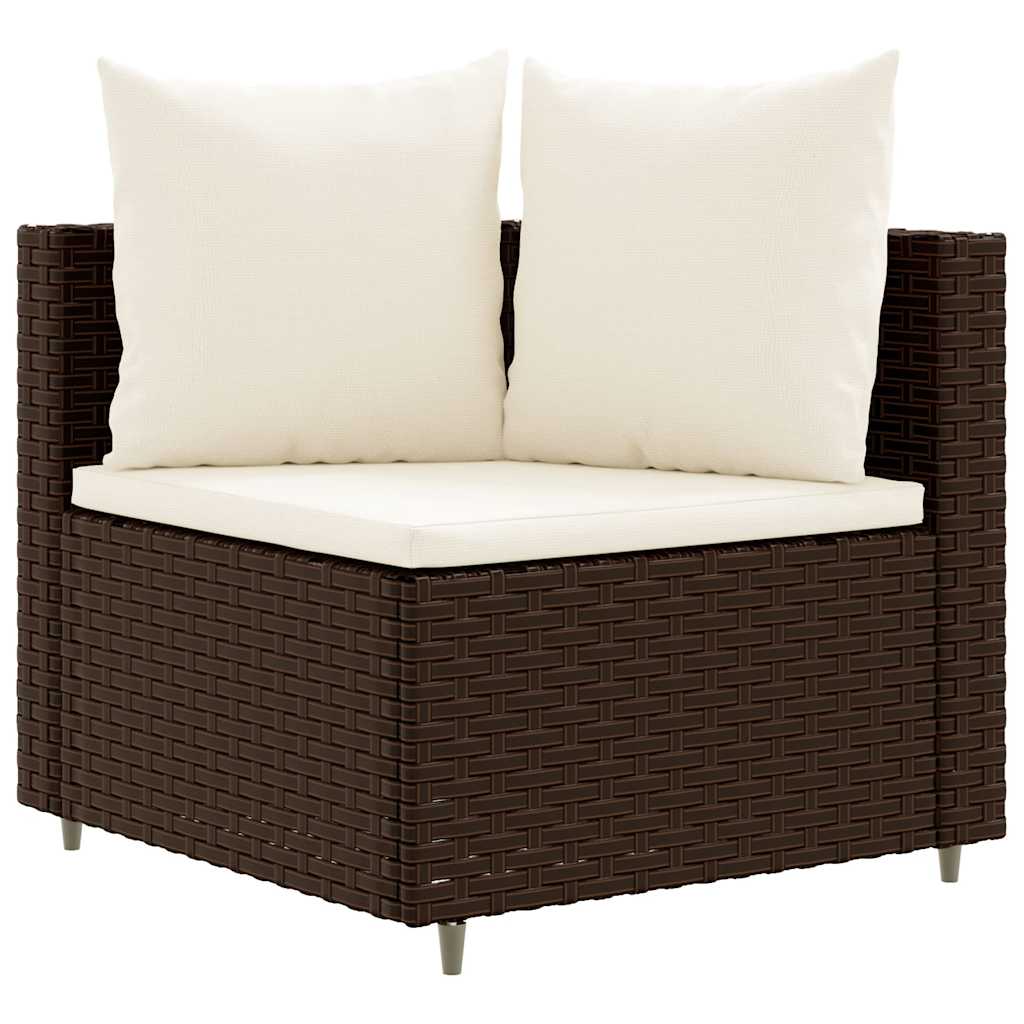 vidaXL 4-Piece Lounge Set with Cushions Poly Rattan Black