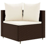 vidaXL 4-Piece Lounge Set with Cushions Poly Rattan Black