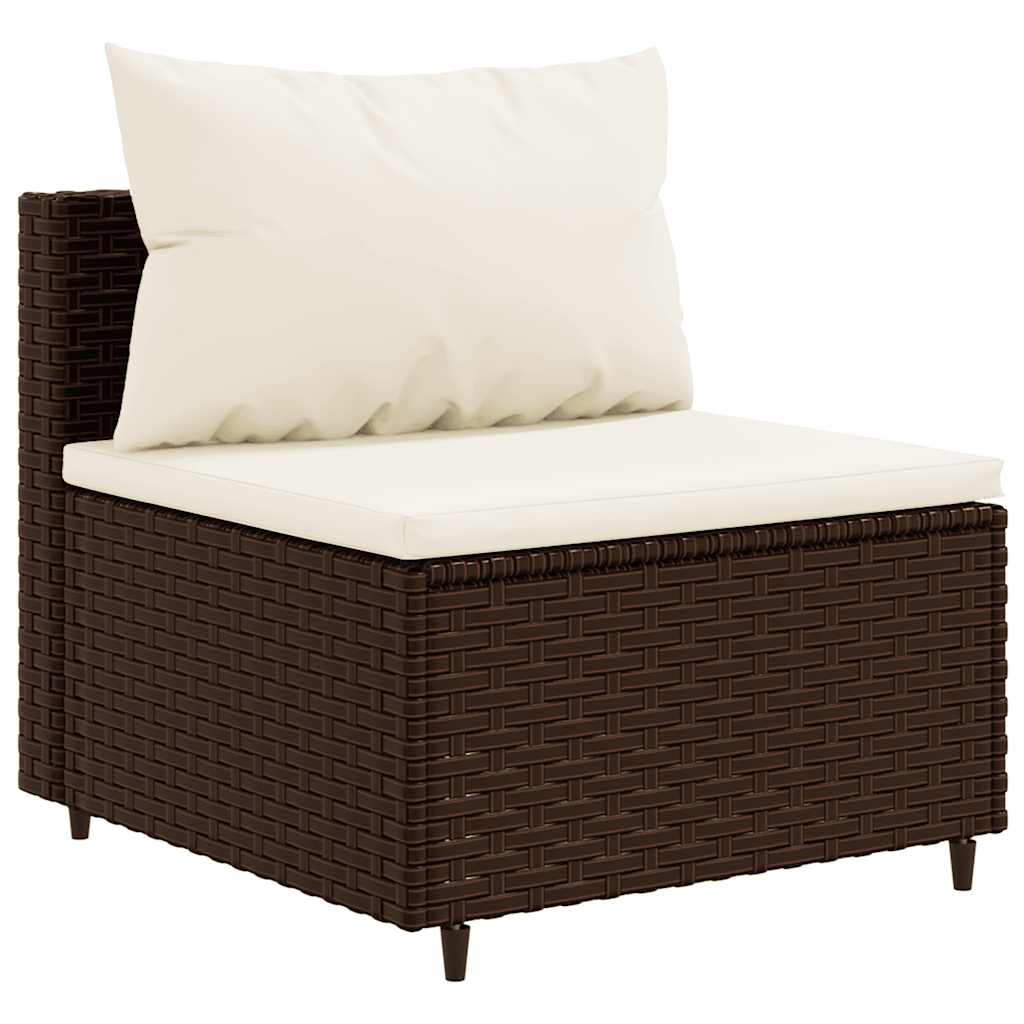 vidaXL 4-Piece Lounge Set with Cushions Poly Rattan Black