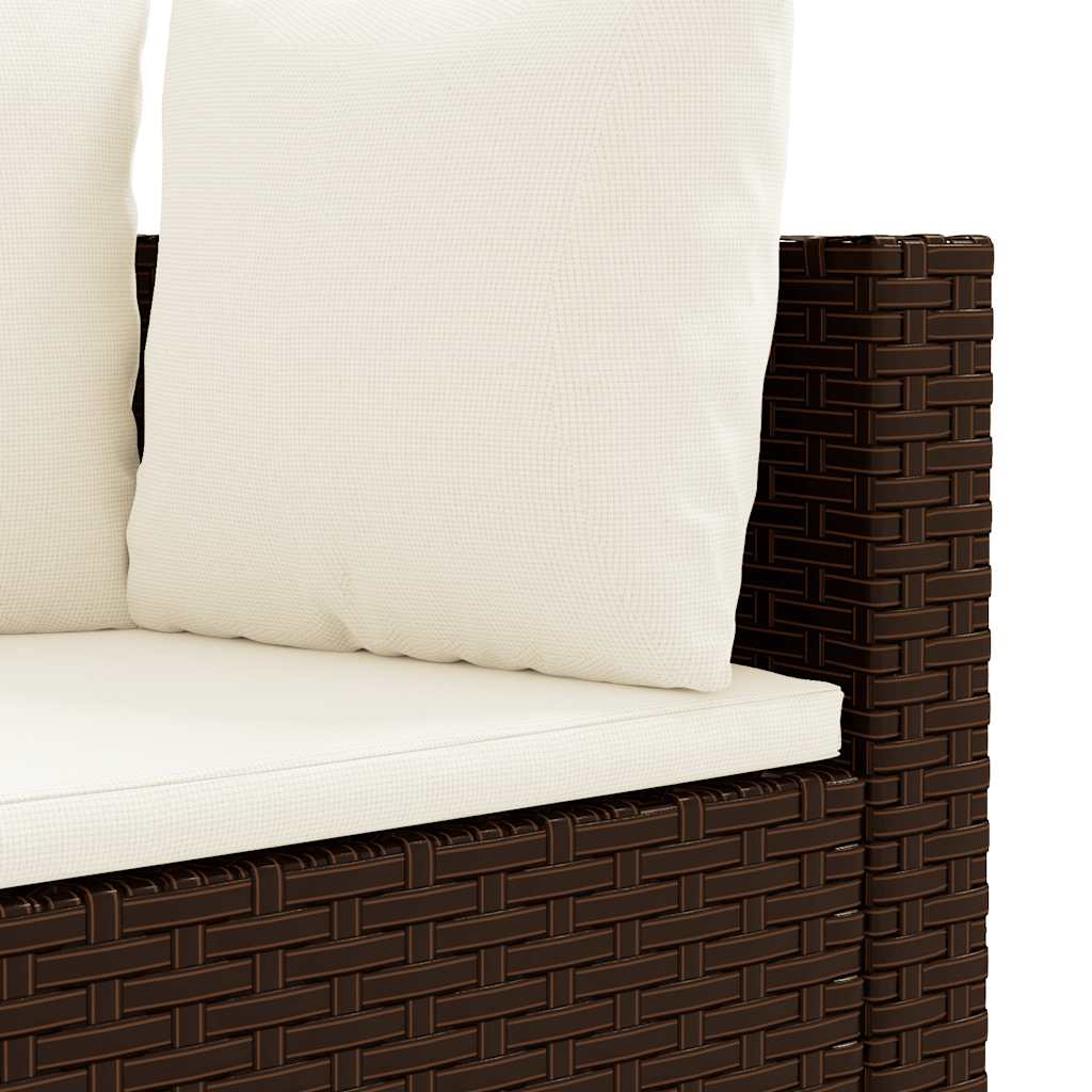 vidaXL 4-Piece Lounge Set with Cushions Poly Rattan Black
