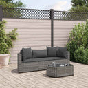 vidaXL 4-Piece Lounge Set with Cushions Poly Rattan Black