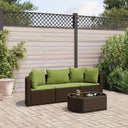 vidaXL 4-Piece Lounge Set with Cushions Poly Rattan Black