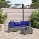 vidaXL 4-Piece Lounge Set with Cushions Poly Rattan Black