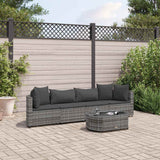 vidaXL 4-Piece Lounge Set with Cushions Poly Rattan Black