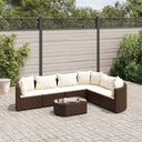 vidaXL 7-delige Loungeset met kussens poly rattan zwart