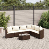 vidaXL 7-delige Loungeset met kussens poly rattan zwart
