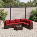 vidaXL 7-delige Loungeset met kussens poly rattan zwart