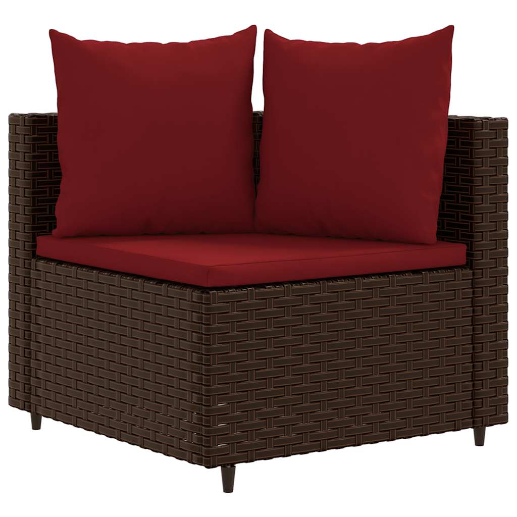 vidaXL 7-delige Loungeset met kussens poly rattan zwart