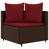 vidaXL 7-delige Loungeset met kussens poly rattan zwart