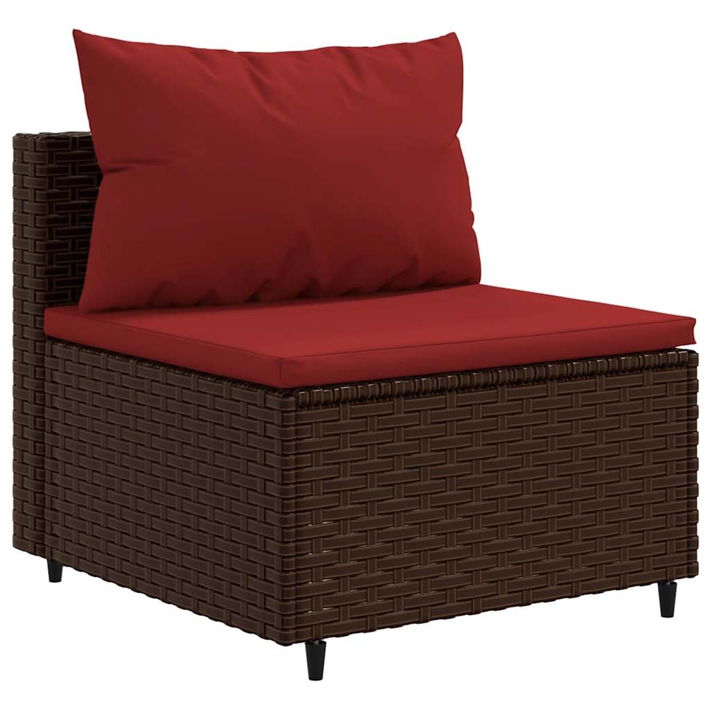 vidaXL 7-delige Loungeset met kussens poly rattan zwart