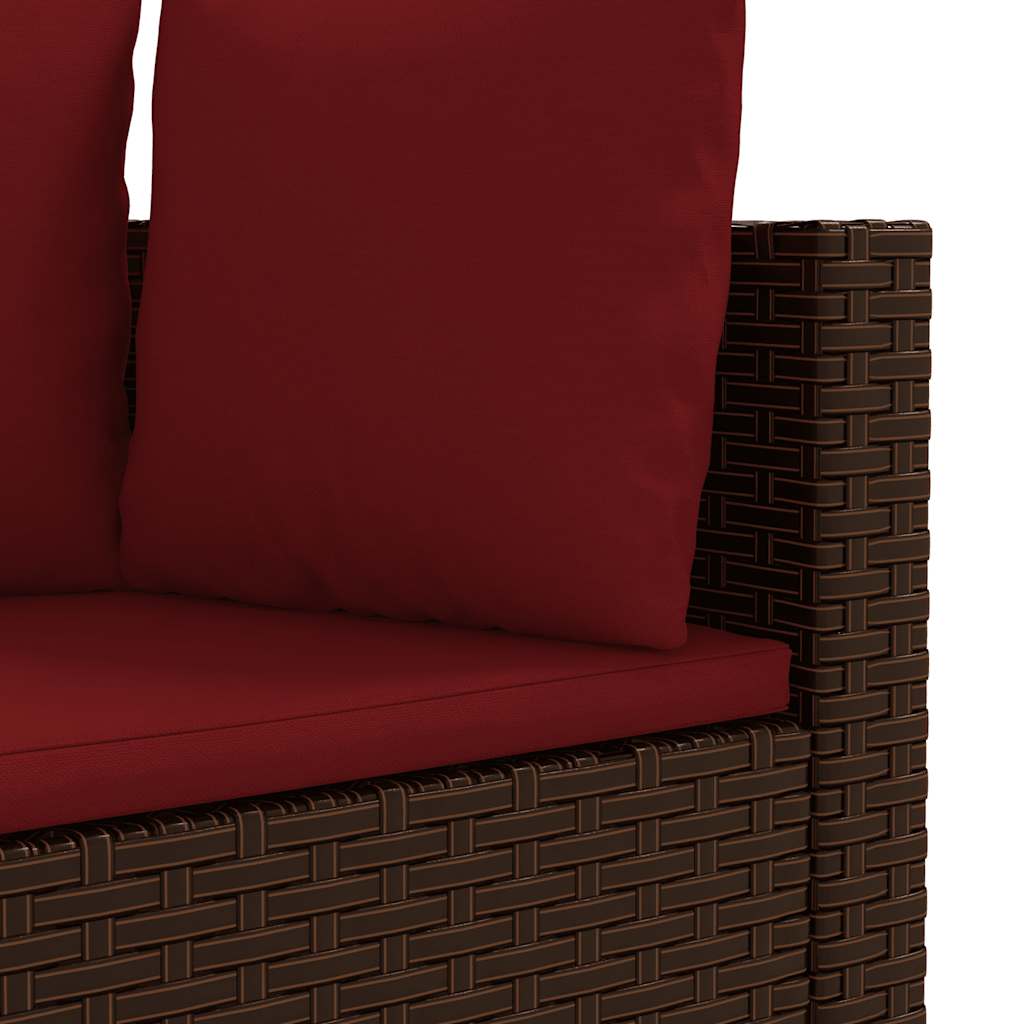 vidaXL 7-delige Loungeset met kussens poly rattan zwart