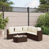 vidaXL 7-delige Loungeset met kussens poly rattan zwart