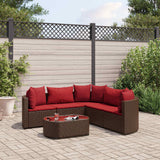 vidaXL 7-delige Loungeset met kussens poly rattan zwart