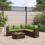 vidaXL 7-delige Loungeset met kussens poly rattan zwart