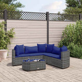 vidaXL 7-delige Loungeset met kussens poly rattan zwart