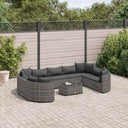 vidaXL 10-Piece Lounge Set with Cushions Poly Rattan Black