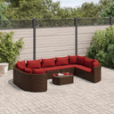 vidaXL 10-Piece Lounge Set with Cushions Poly Rattan Black