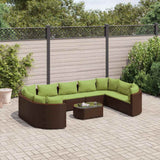 vidaXL 10-Piece Lounge Set with Cushions Poly Rattan Black