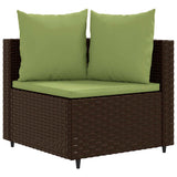 vidaXL 10-Piece Lounge Set with Cushions Poly Rattan Black