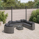 vidaXL 10-piece Lounge Set with Cushions Poly Rattan Black