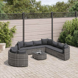 vidaXL 10-piece Lounge Set with Cushions Poly Rattan Black