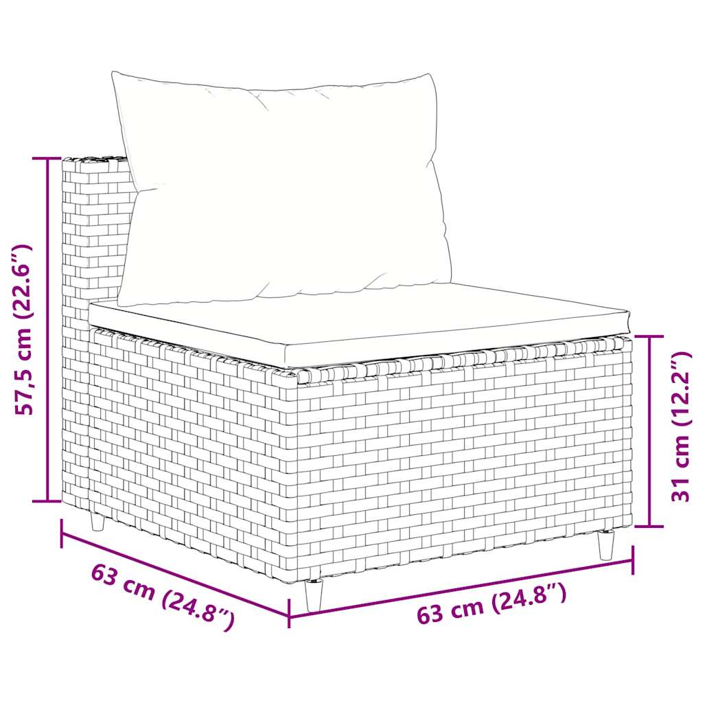 vidaXL 10-piece Lounge Set with Cushions Poly Rattan Black