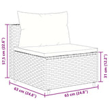 vidaXL 10-piece Lounge Set with Cushions Poly Rattan Black