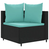 vidaXL 10-piece Lounge Set with Cushions Poly Rattan Black
