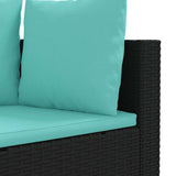 vidaXL 10-piece Lounge Set with Cushions Poly Rattan Black
