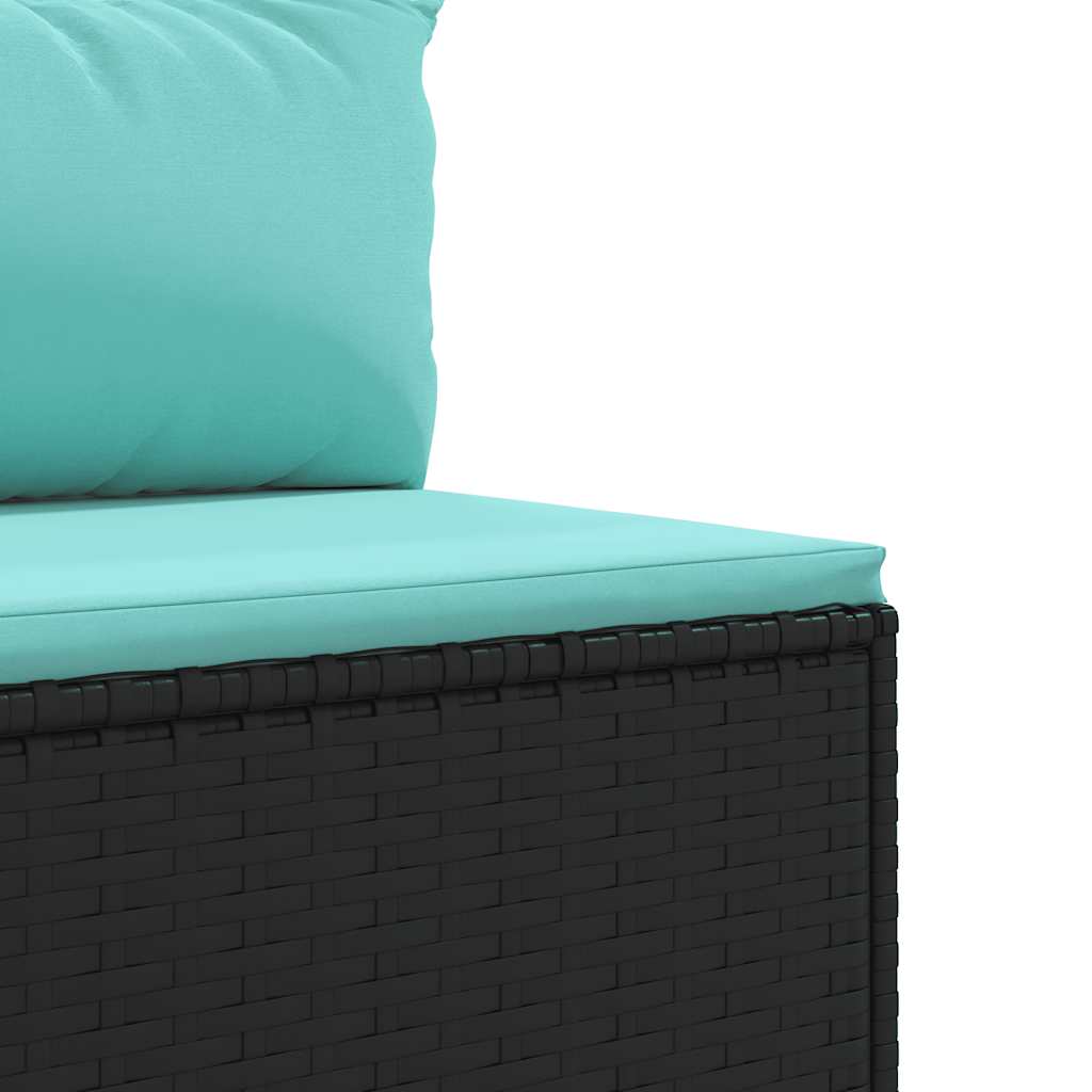 vidaXL 10-piece Lounge Set with Cushions Poly Rattan Black