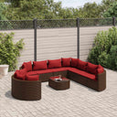 vidaXL 10-piece Lounge Set with Cushions Poly Rattan Black