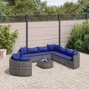 vidaXL 10-piece Lounge Set with Cushions Poly Rattan Black