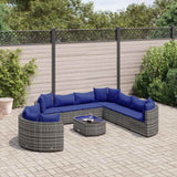 vidaXL 10-piece Lounge Set with Cushions Poly Rattan Black