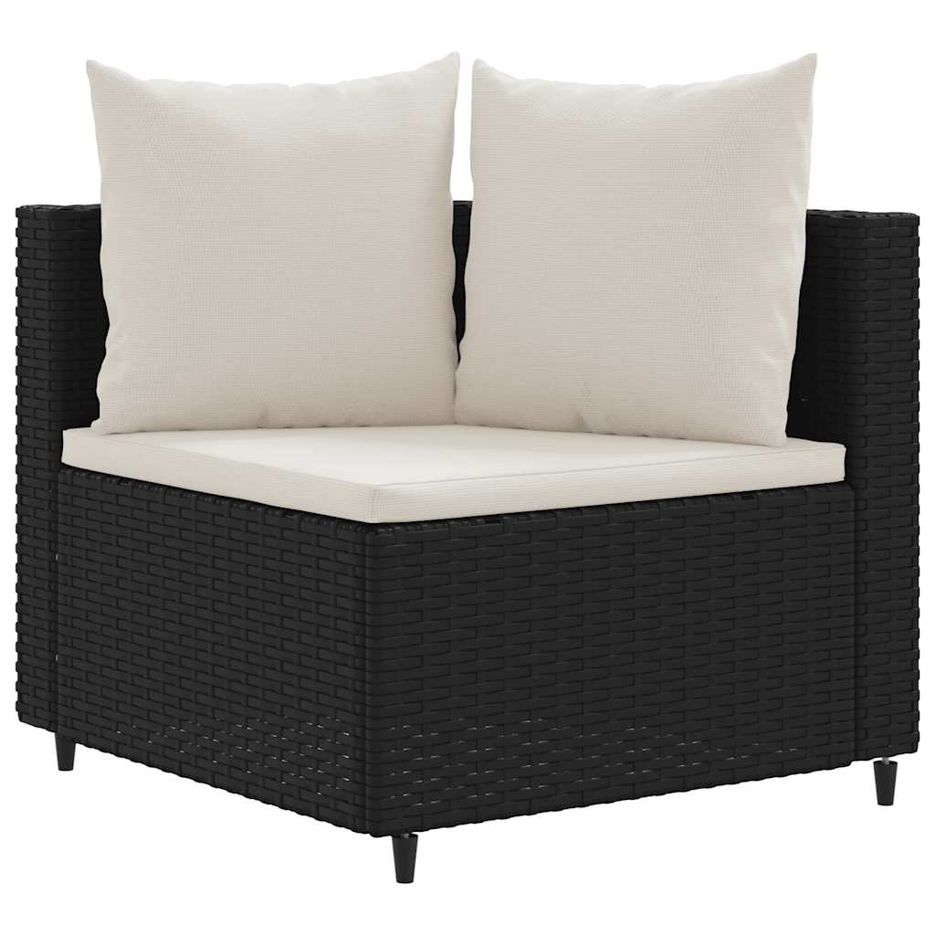 vidaXL 6-Piece Lounge Set with Cushions Poly Rattan Black