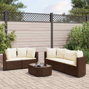 vidaXL 6-Piece Lounge Set with Cushions Poly Rattan Black
