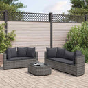 vidaXL 6-Piece Lounge Set with Cushions Poly Rattan Black