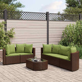 vidaXL 6-Piece Lounge Set with Cushions Poly Rattan Black