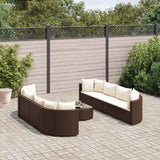 vidaXL 9-piece Lounge Set with cushions poly rattan black