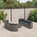 vidaXL 9-piece Lounge Set with cushions poly rattan black