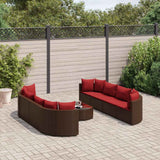 vidaXL 9-piece Lounge Set with cushions poly rattan black