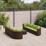 vidaXL 9-piece Lounge Set with cushions poly rattan black