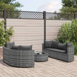 vidaXL 9-piece Lounge Set with cushions poly rattan black