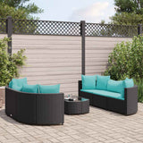 vidaXL 9-piece Lounge Set with cushions poly rattan black