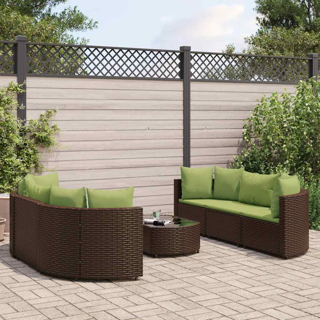 vidaXL 9-piece Lounge Set with cushions poly rattan black