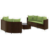 vidaXL 9-piece Lounge Set with cushions poly rattan black