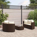 vidaXL 5-delige Loungeset met kussens poly rattan zwart